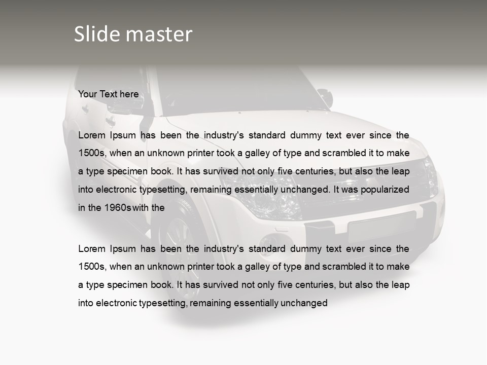 Modern White Outback / Landscape Jeep PowerPoint Template