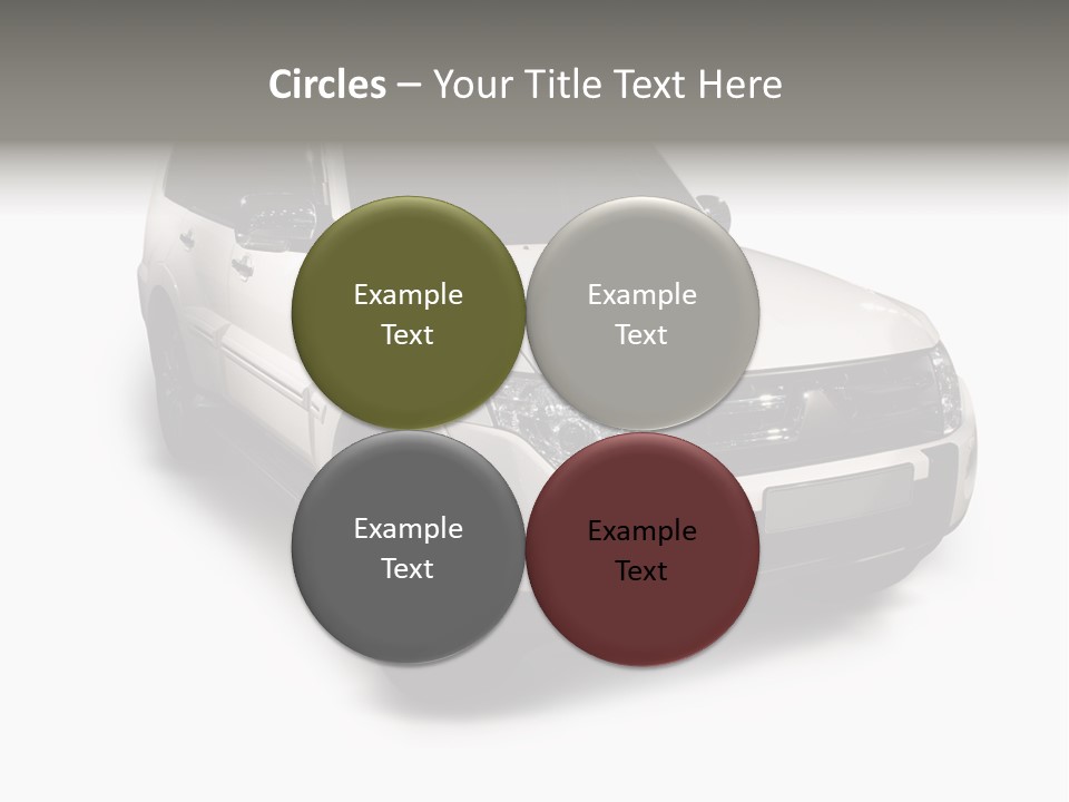 Modern White Outback / Landscape Jeep PowerPoint Template