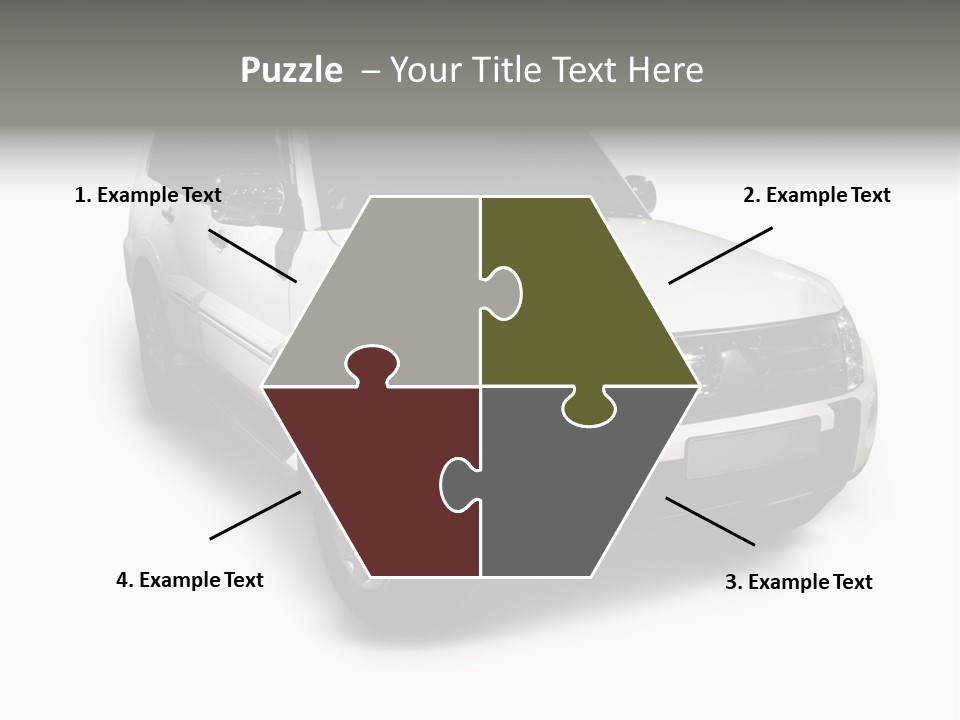 Modern White Outback / Landscape Jeep PowerPoint Template