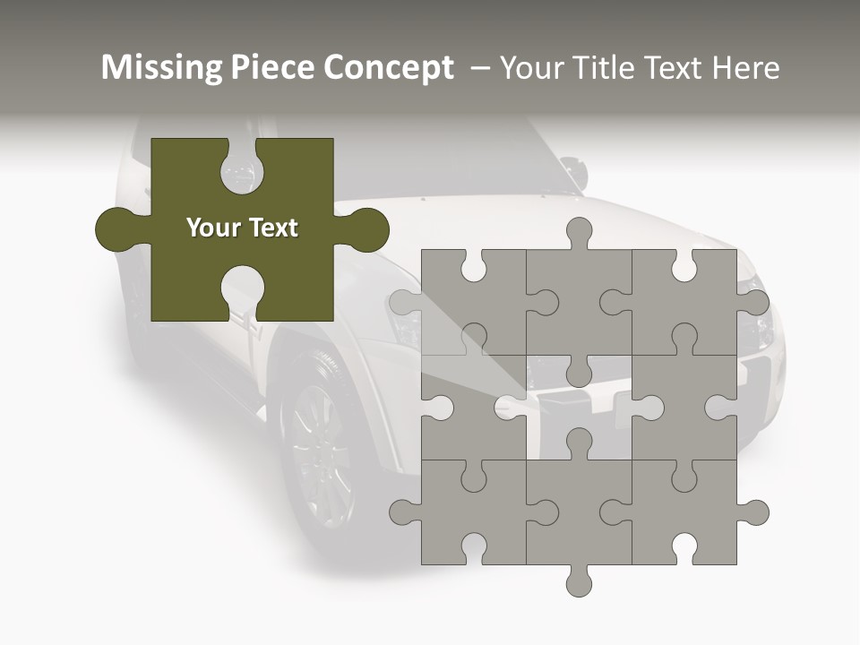 Modern White Outback / Landscape Jeep PowerPoint Template