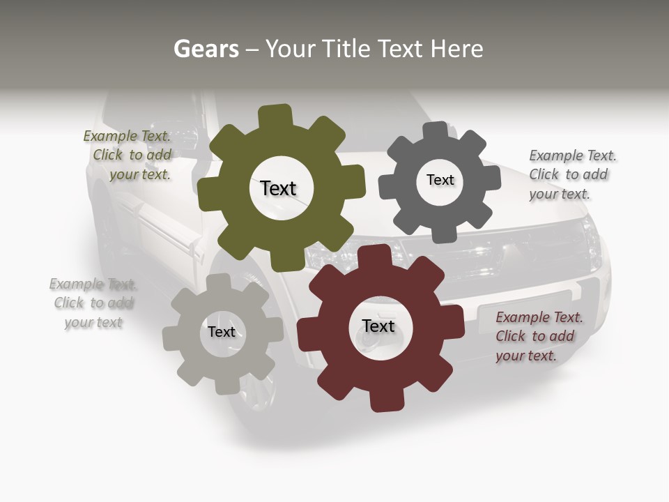 Modern White Outback / Landscape Jeep PowerPoint Template