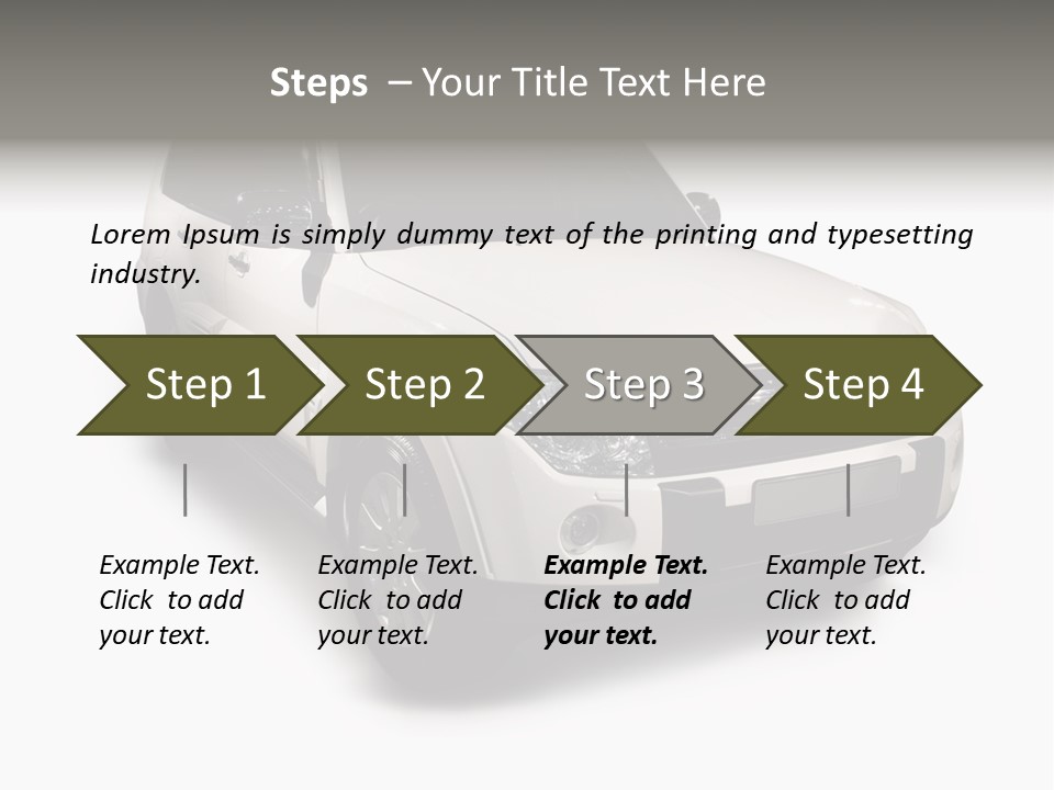 Modern White Outback / Landscape Jeep PowerPoint Template
