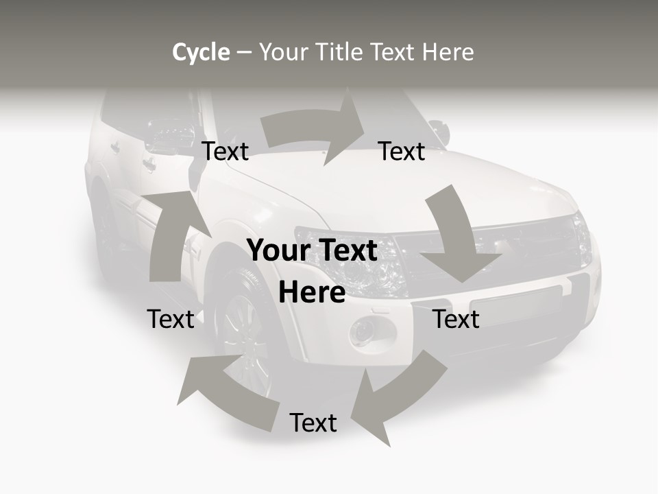 Modern White Outback / Landscape Jeep PowerPoint Template