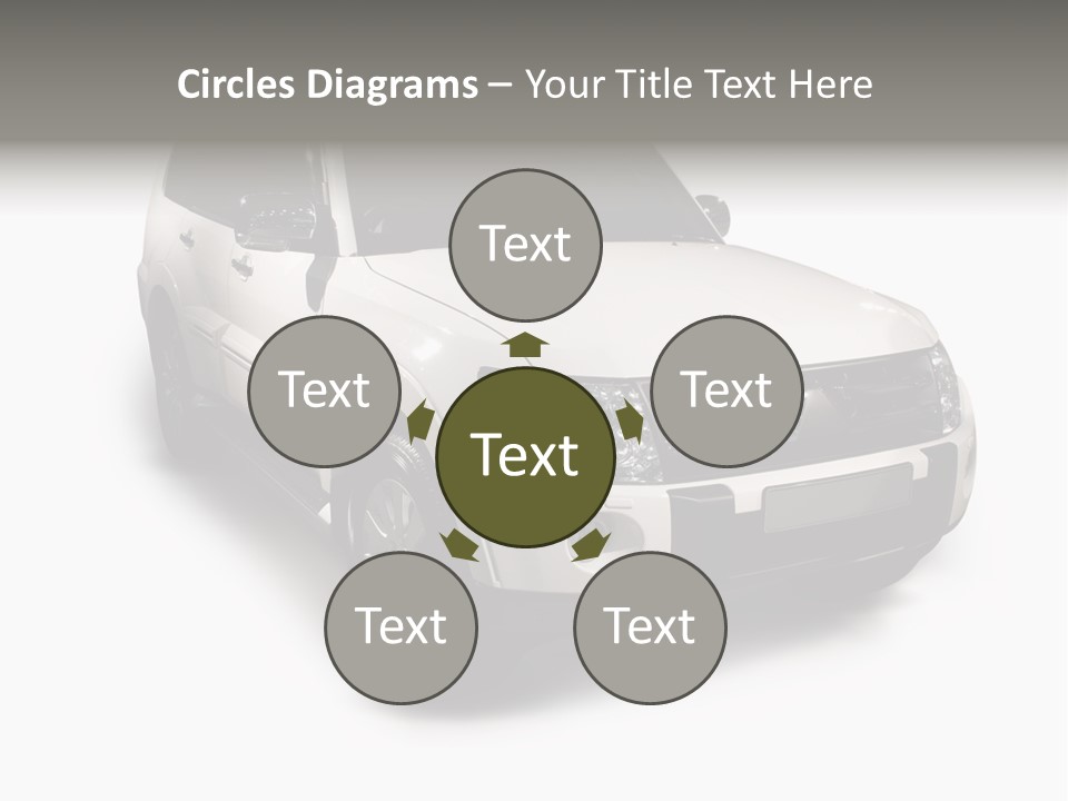 Modern White Outback / Landscape Jeep PowerPoint Template