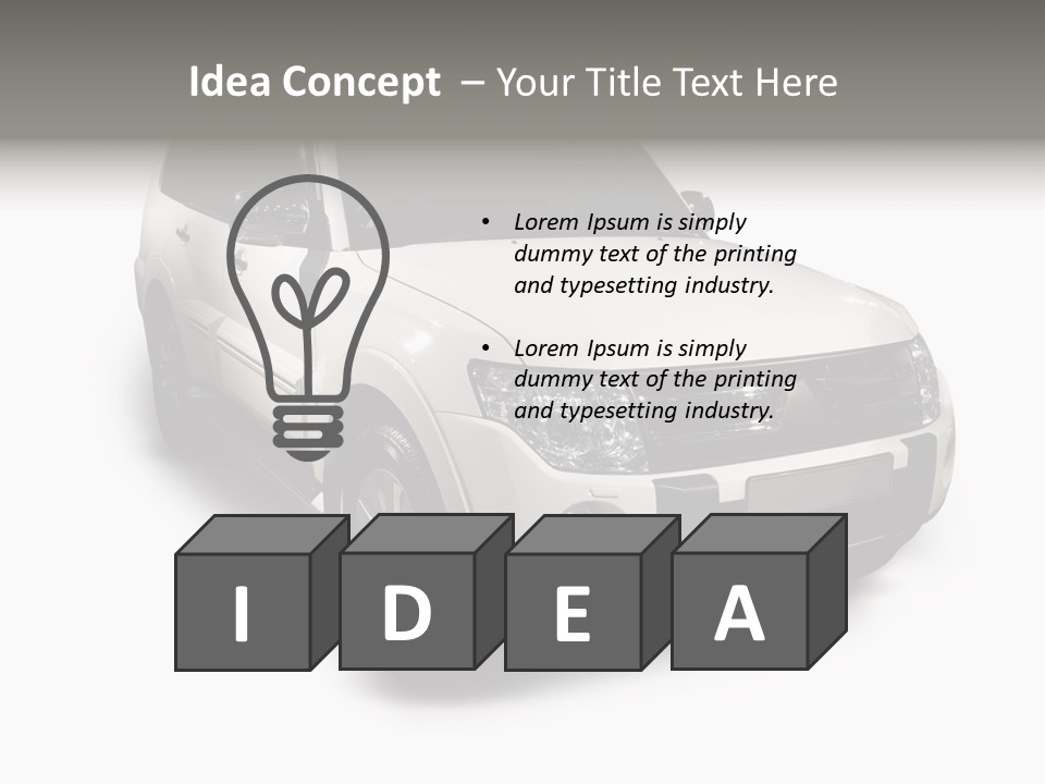 Modern White Outback / Landscape Jeep PowerPoint Template