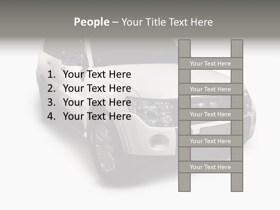 Modern White Outback / Landscape Jeep PowerPoint Template