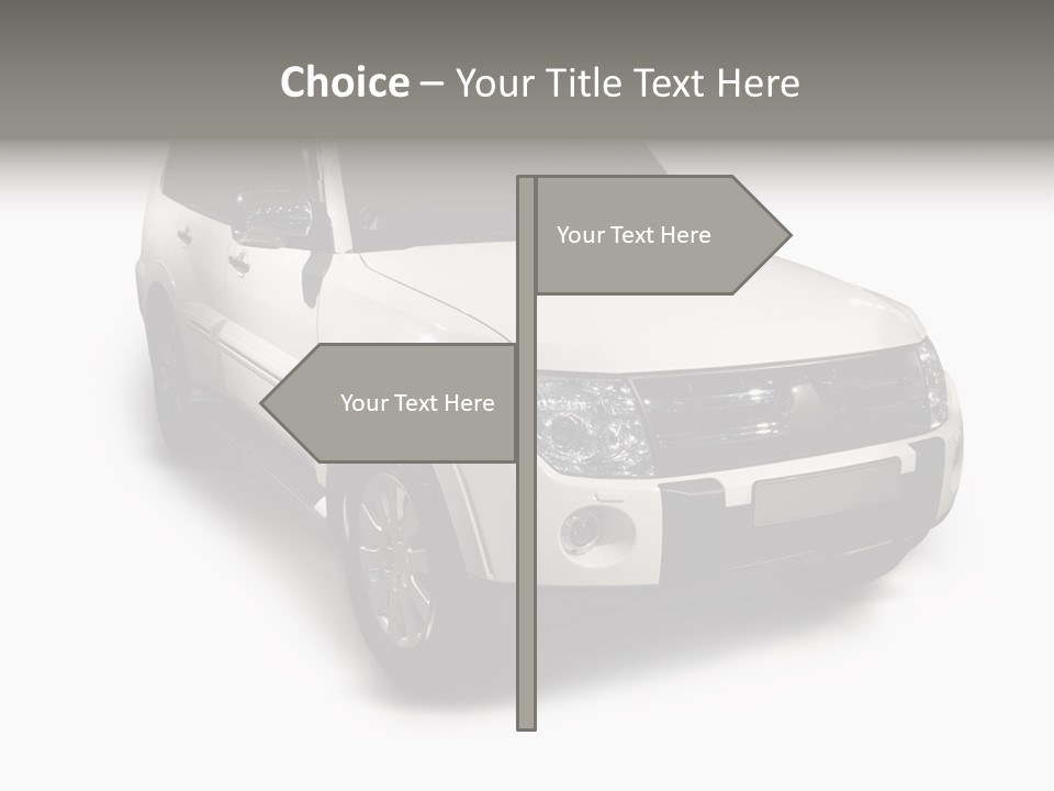 Modern White Outback / Landscape Jeep PowerPoint Template