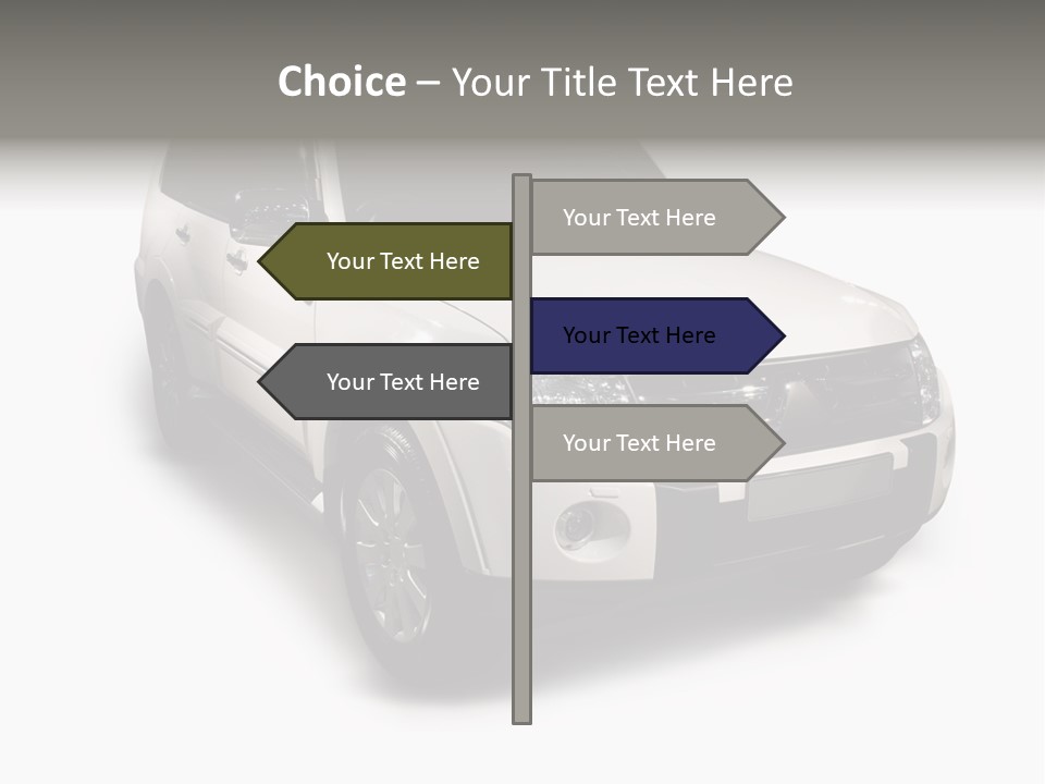 Modern White Outback / Landscape Jeep PowerPoint Template