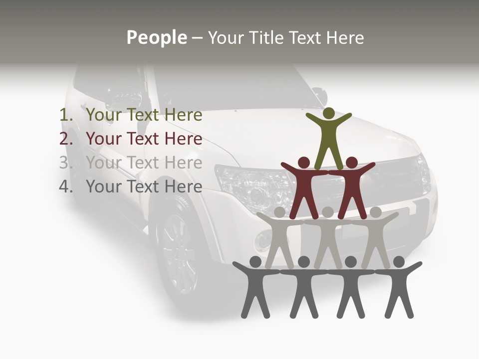 Modern White Outback / Landscape Jeep PowerPoint Template