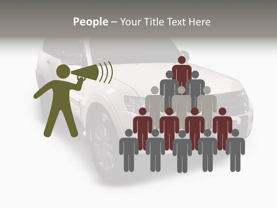 Modern White Outback / Landscape Jeep PowerPoint Template