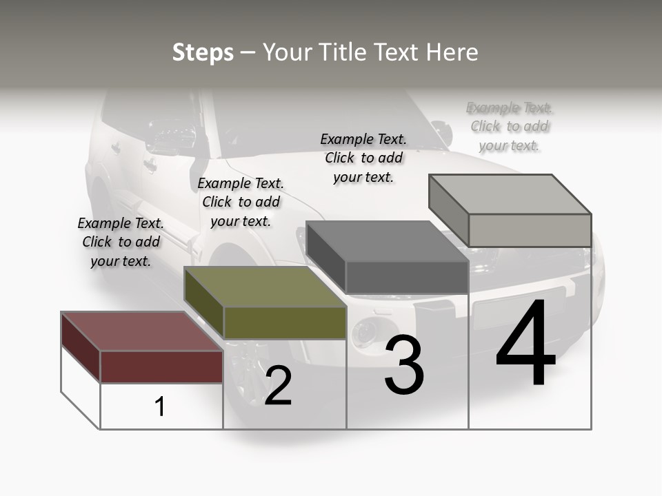 Modern White Outback / Landscape Jeep PowerPoint Template