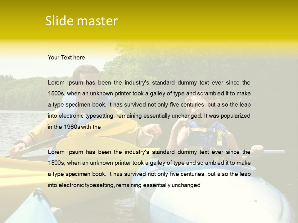 Father And Son Kayaking PowerPoint Template