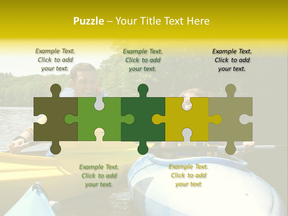 Father And Son Kayaking PowerPoint Template