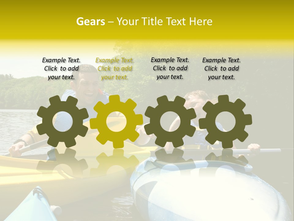 Father And Son Kayaking PowerPoint Template