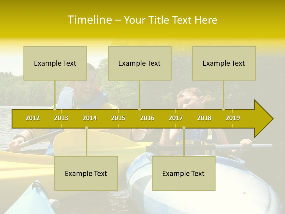 Father And Son Kayaking PowerPoint Template