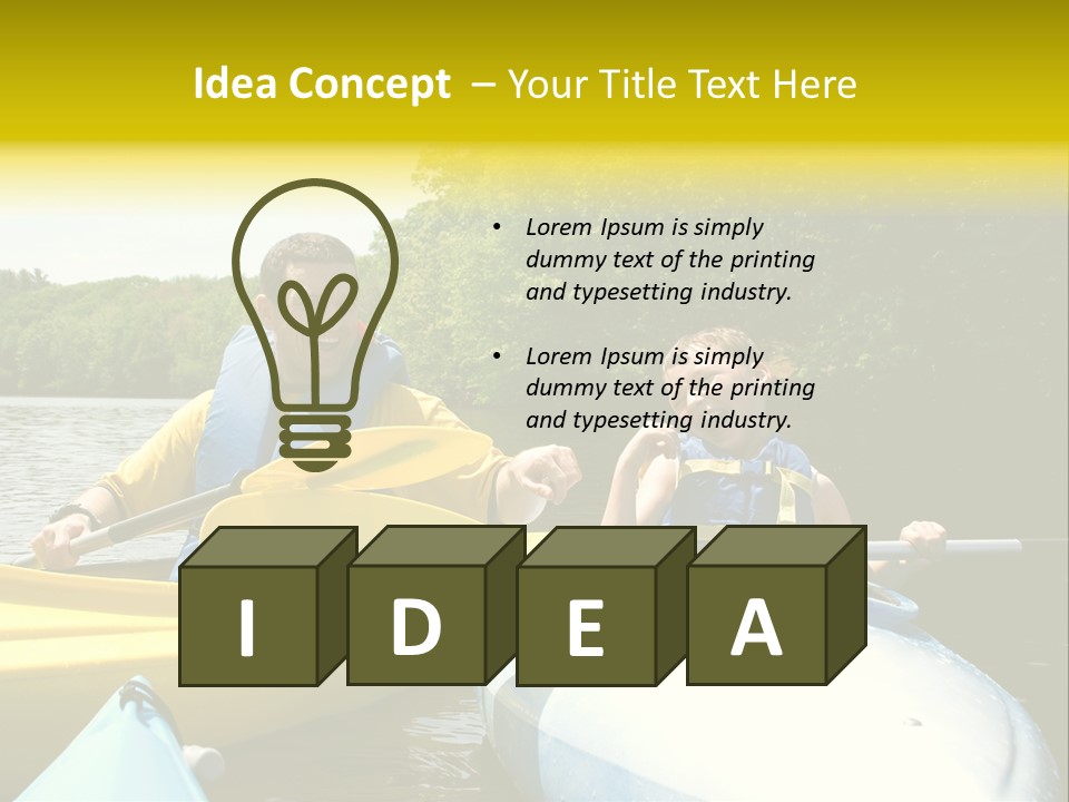 Father And Son Kayaking PowerPoint Template