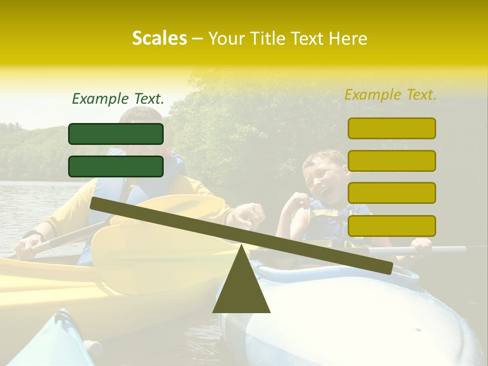 Father And Son Kayaking PowerPoint Template