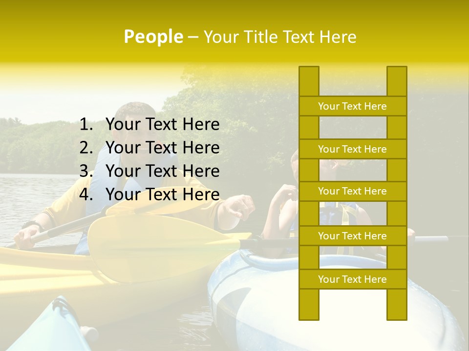 Father And Son Kayaking PowerPoint Template