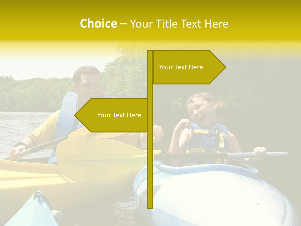 Father And Son Kayaking PowerPoint Template