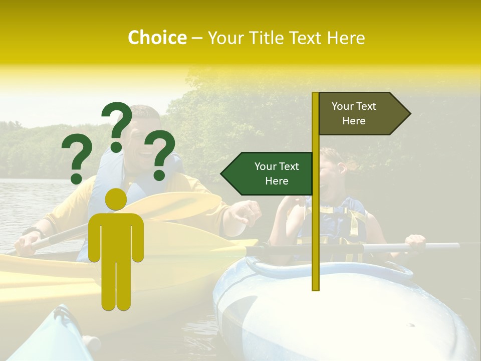 Father And Son Kayaking PowerPoint Template