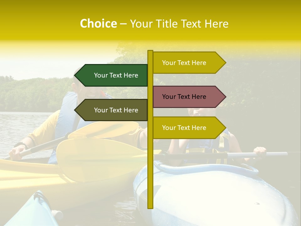 Father And Son Kayaking PowerPoint Template