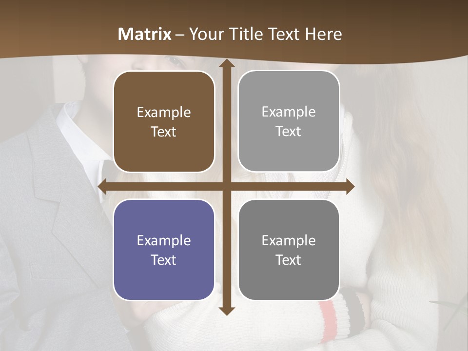 Brother And Sister At The School PowerPoint Template