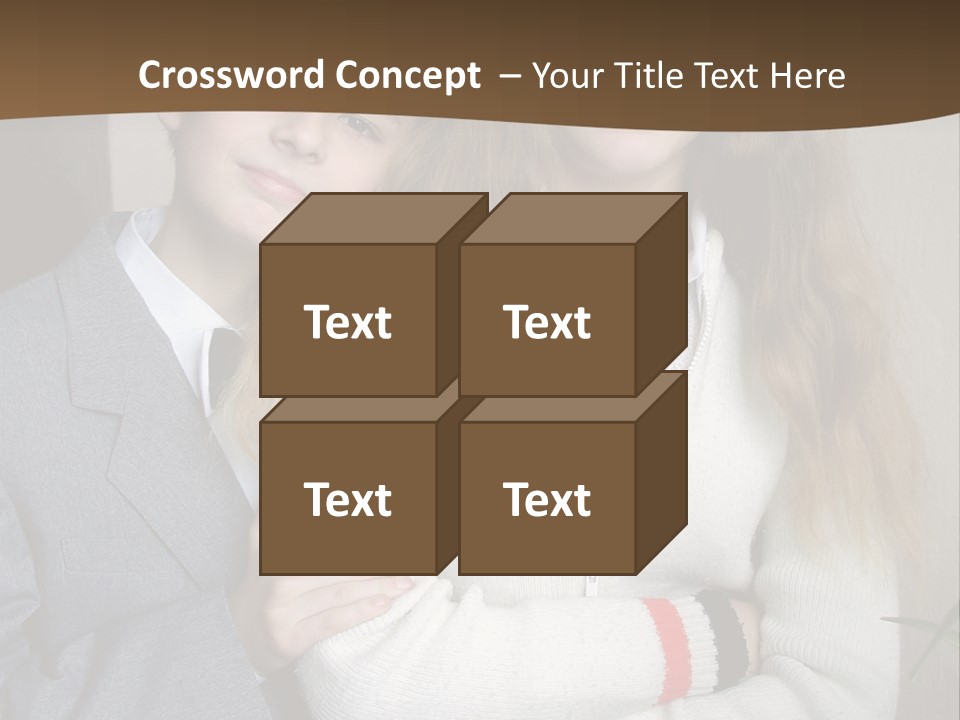 Brother And Sister At The School PowerPoint Template