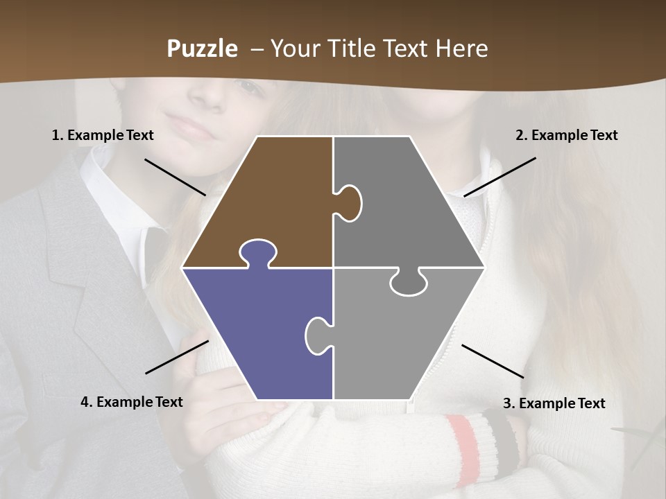 Brother And Sister At The School PowerPoint Template