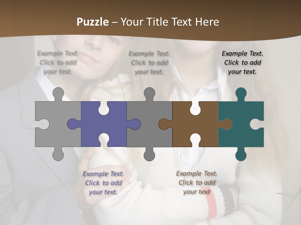 Brother And Sister At The School PowerPoint Template