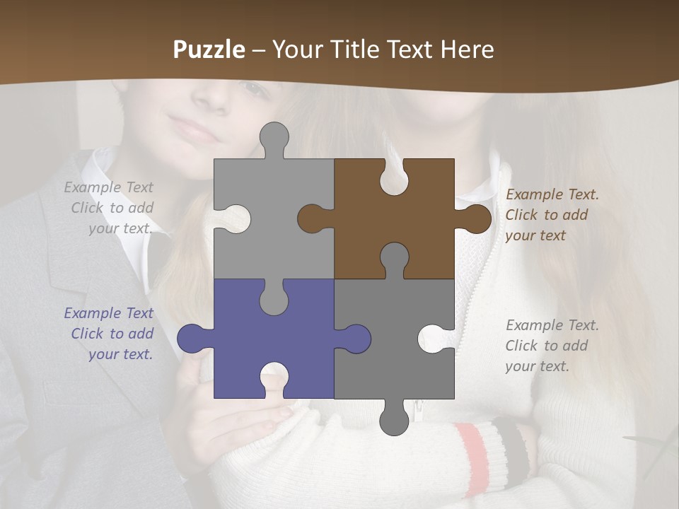 Brother And Sister At The School PowerPoint Template