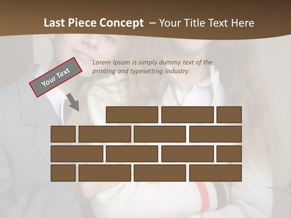 Brother And Sister At The School PowerPoint Template