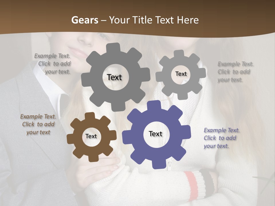 Brother And Sister At The School PowerPoint Template