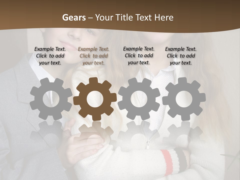 Brother And Sister At The School PowerPoint Template