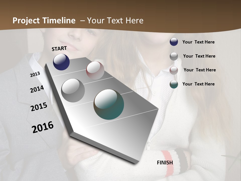 Brother And Sister At The School PowerPoint Template
