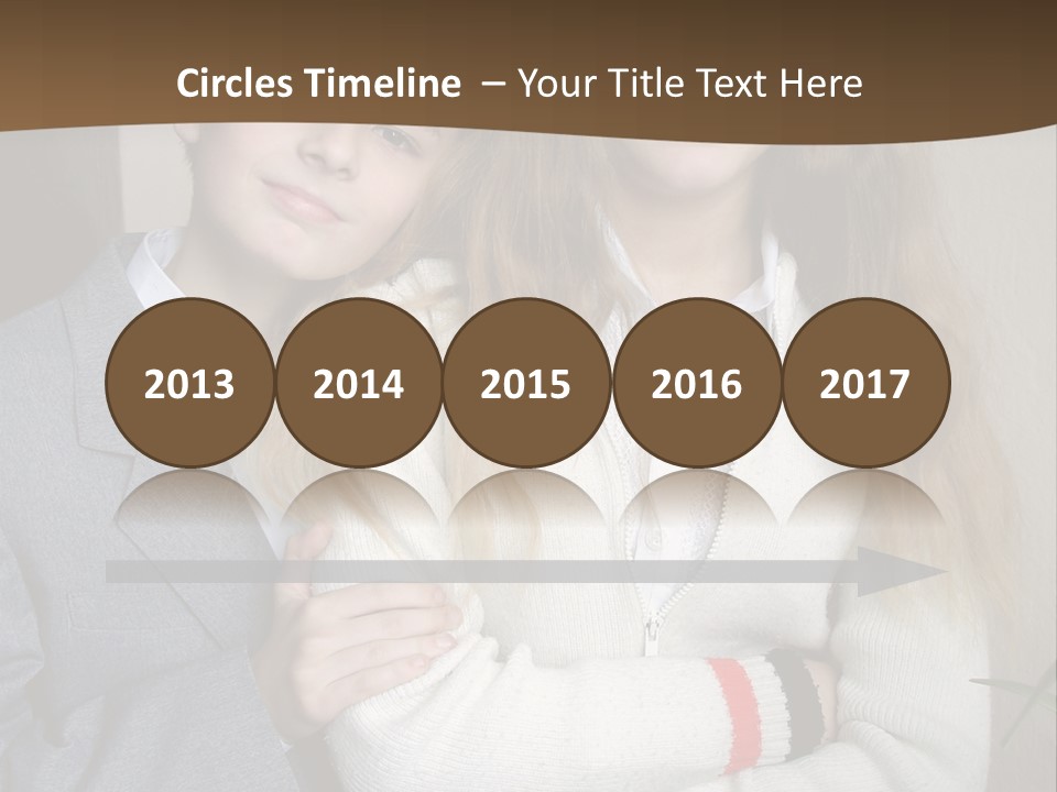 Brother And Sister At The School PowerPoint Template