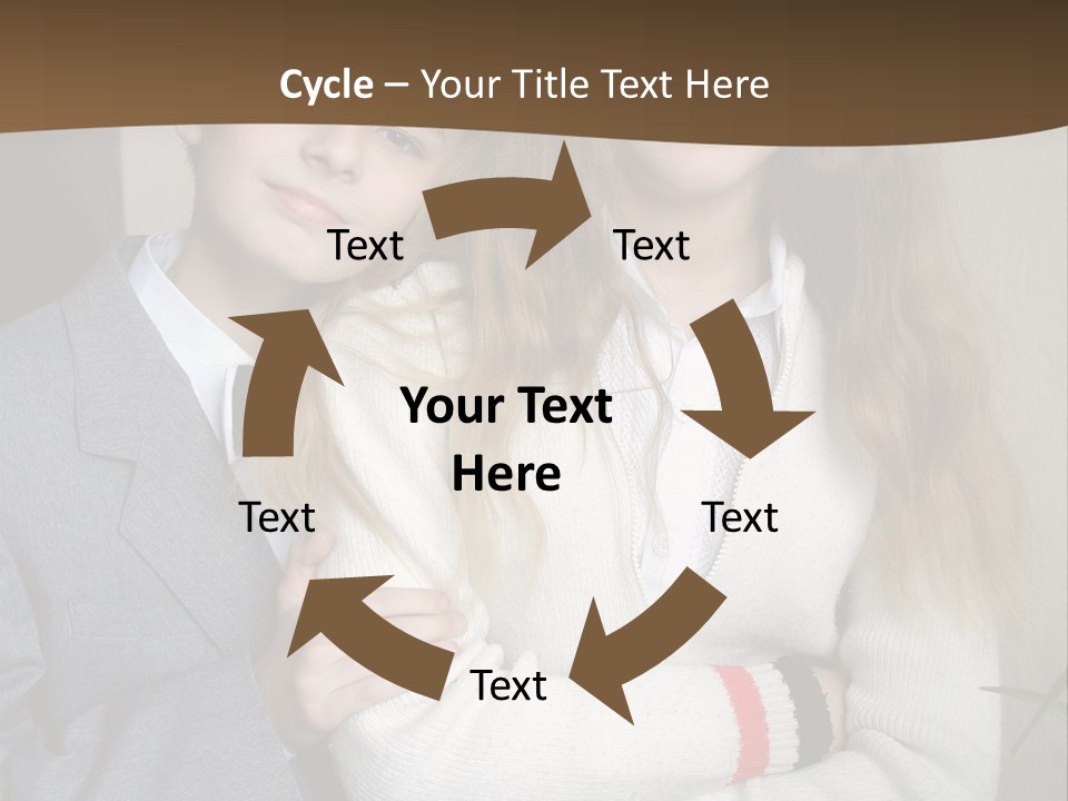 Brother And Sister At The School PowerPoint Template