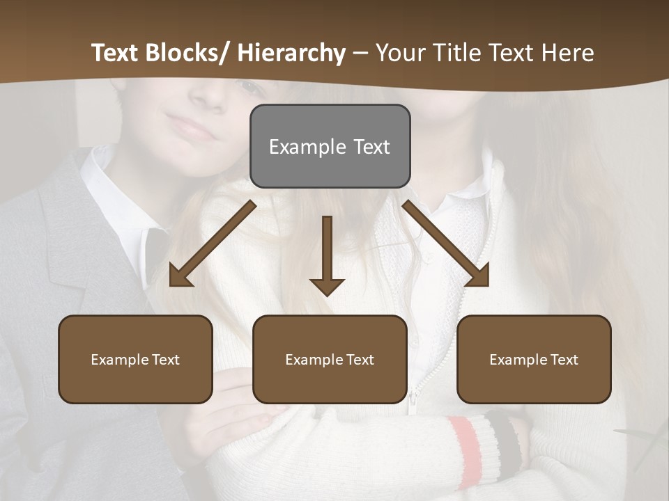Brother And Sister At The School PowerPoint Template