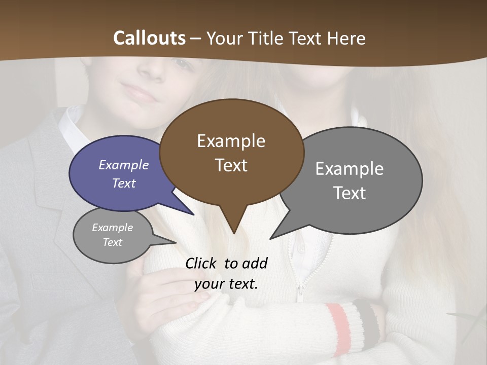 Brother And Sister At The School PowerPoint Template
