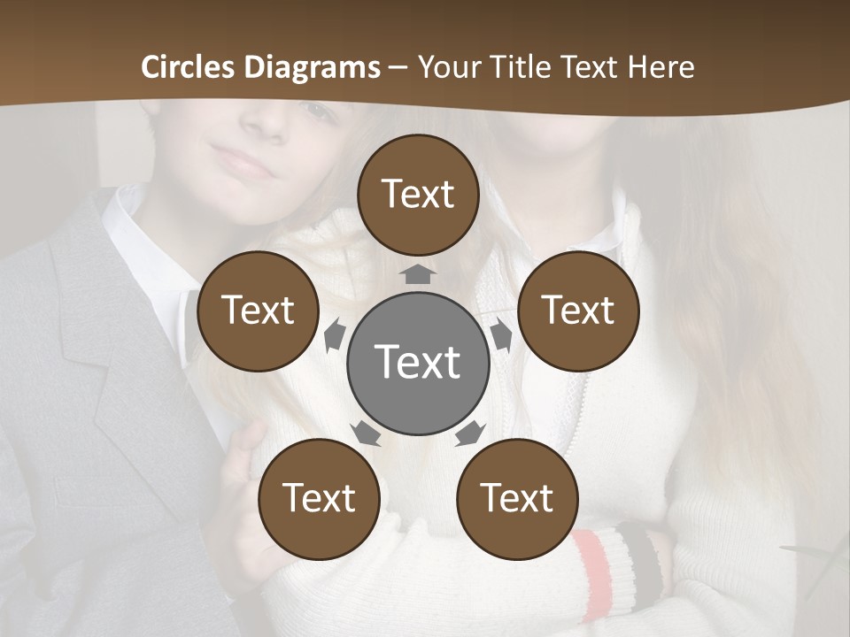 Brother And Sister At The School PowerPoint Template