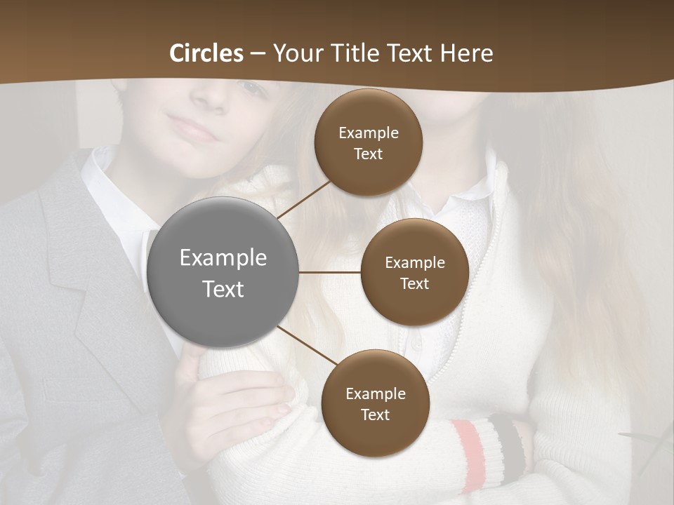 Brother And Sister At The School PowerPoint Template