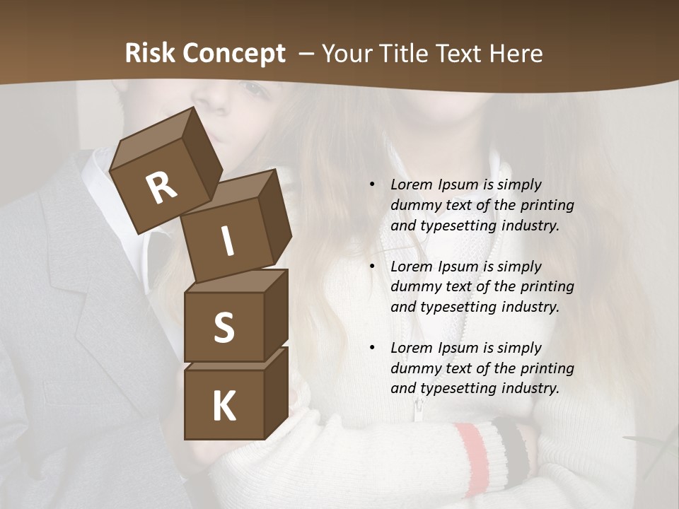 Brother And Sister At The School PowerPoint Template