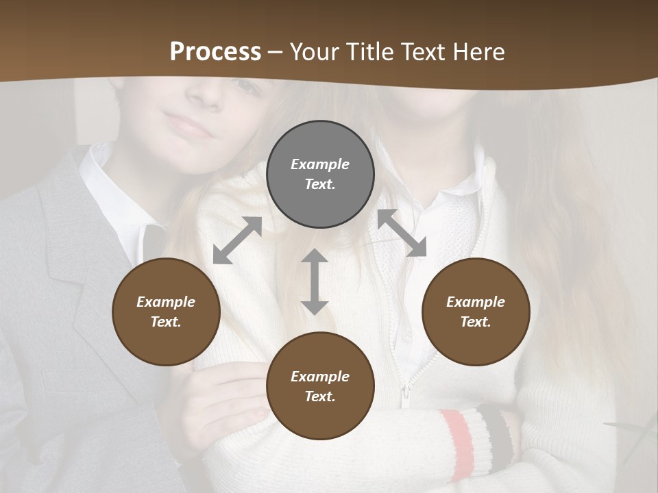 Brother And Sister At The School PowerPoint Template