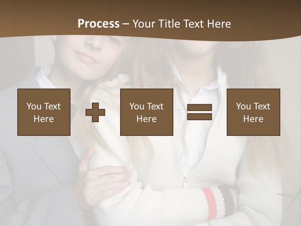 Brother And Sister At The School PowerPoint Template