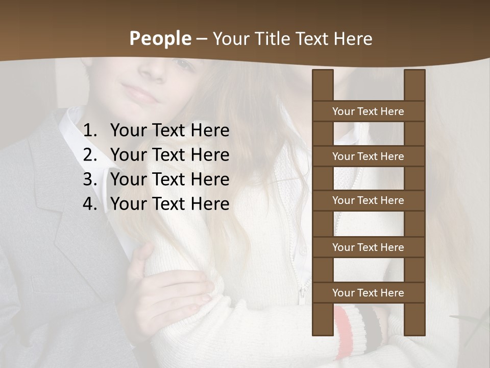 Brother And Sister At The School PowerPoint Template