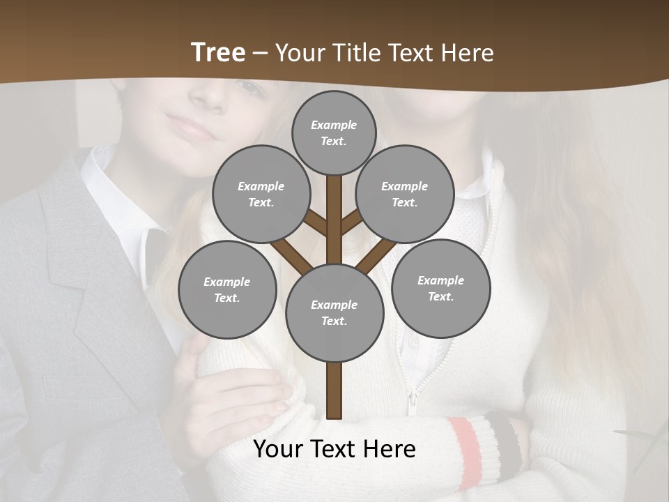 Brother And Sister At The School PowerPoint Template