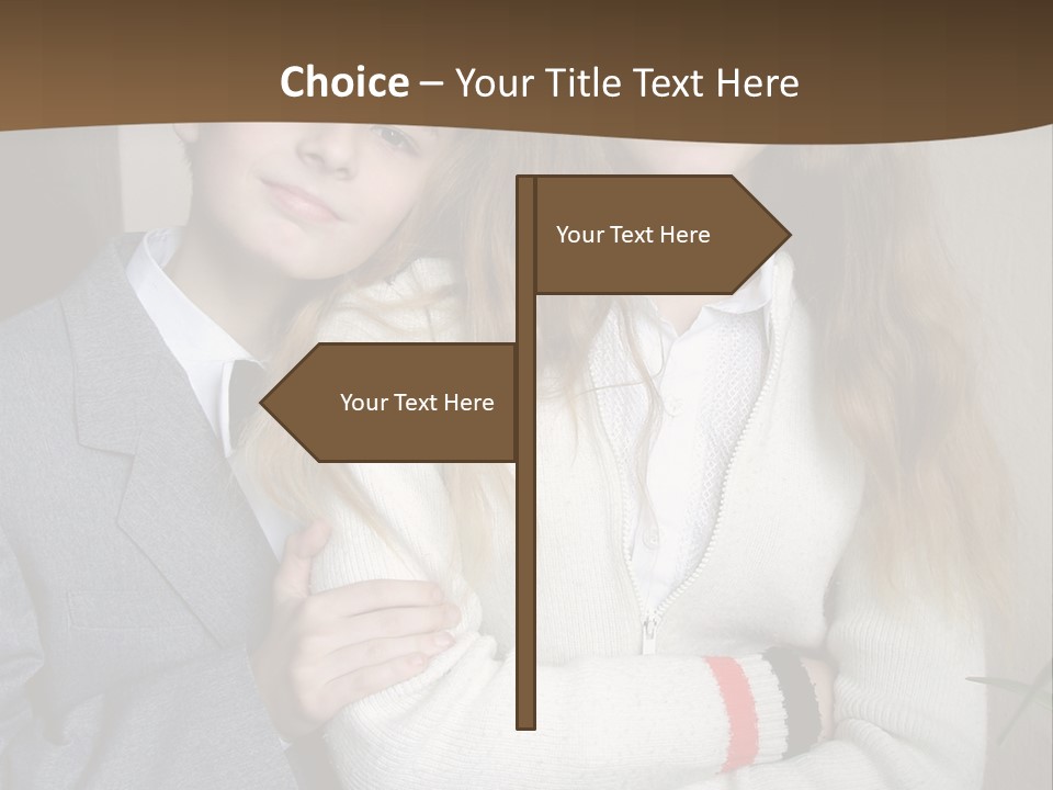 Brother And Sister At The School PowerPoint Template