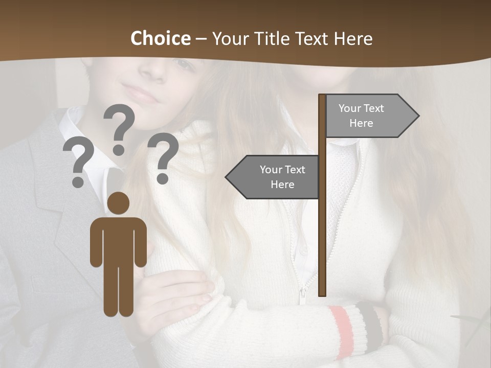 Brother And Sister At The School PowerPoint Template