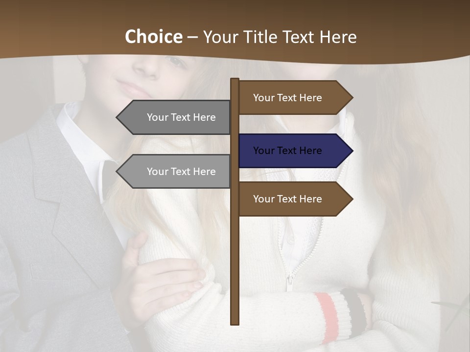 Brother And Sister At The School PowerPoint Template