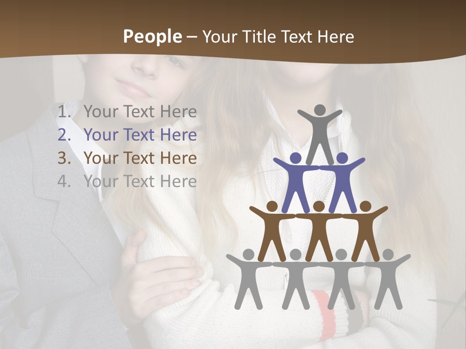 Brother And Sister At The School PowerPoint Template