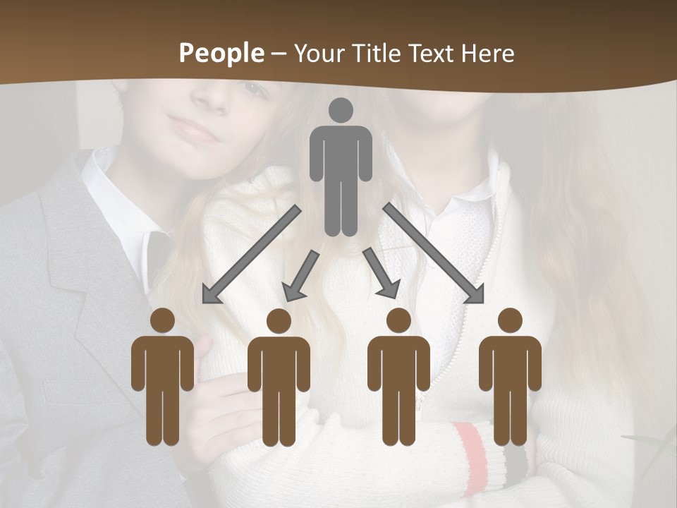 Brother And Sister At The School PowerPoint Template